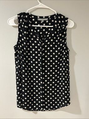 Polka Dot Sleeveless Camisole Black White Daniel Rainn Lightweight Top